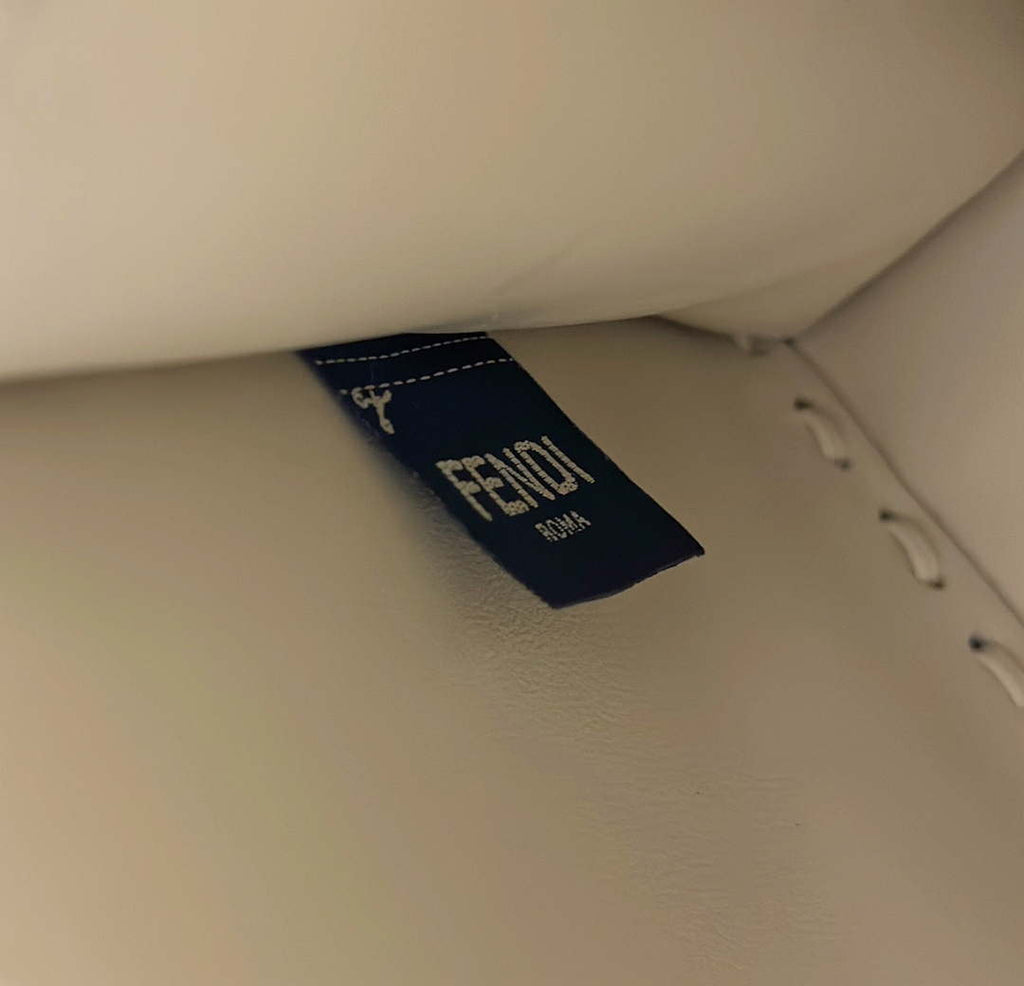 Fendi 8BN327 Peekaboo ISeeU Small White Selleria bag with 556 hand-sewn topstitches 80133Am