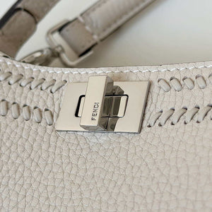 Fendi 8BN335 Mini Peekaboo ISeeU White Hand-woven classic double F Logo - Default Title - View 5