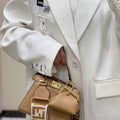Fendi 8BN335 Peekaboo ISeeU Petite Apricot Padded Nappa Leather Bag - Default Title - View 1