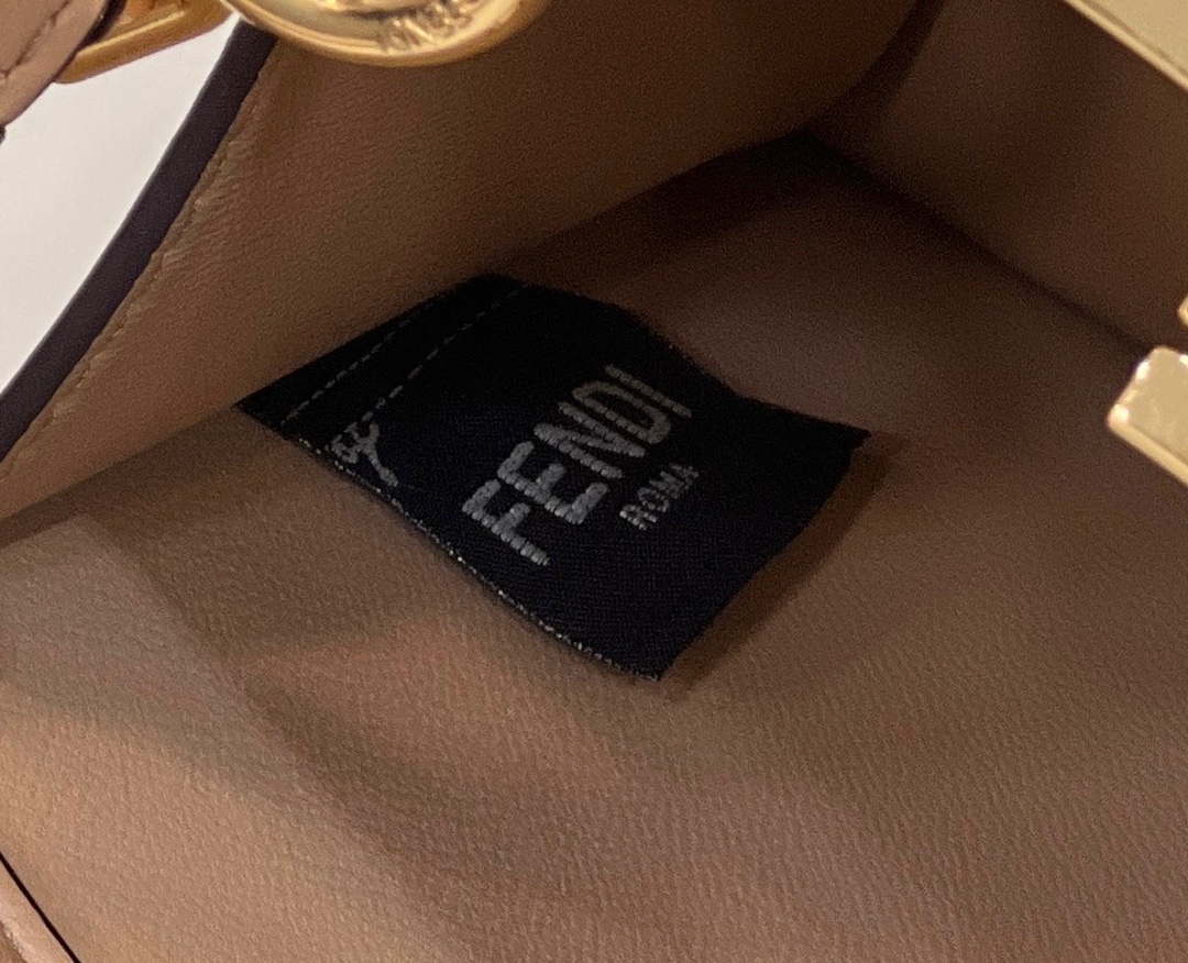Fendi 8BN335 Peekaboo ISeeU Petite Apricot Padded Nappa Leather Bag