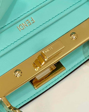 Fendi 8BN335 Peekaboo ISeeU Petite Lake Blue Padded Nappa Leather Bag - Default Title - View 7