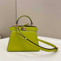 Fendi 8BN335 Peekaboo ISeeU Petite Lemon Green Padded Nappa Leather Bag - Default Title - View 1