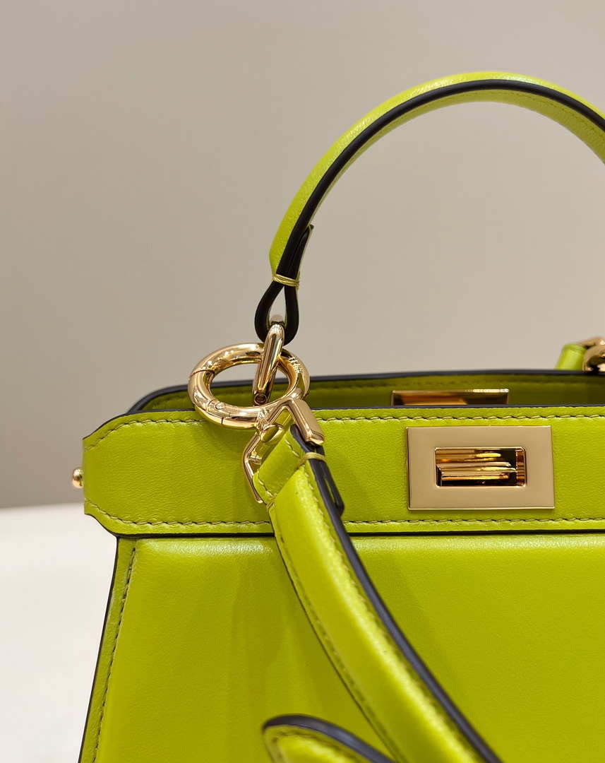 Fendi 8BN335 Peekaboo ISeeU Petite Lemon Green Padded Nappa Leather Bag - Default Title - View 5