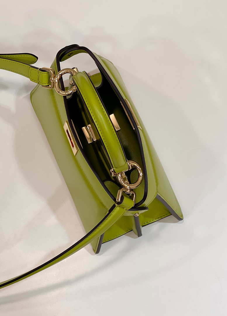Fendi 8BN335 Peekaboo ISeeU Petite Lemon Green Padded Nappa Leather Bag - Default Title - View 9