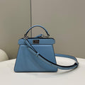 Fendi 8BN335 Peekaboo ISeeU Petite Light Blue Padded Nappa Leather Bag - Default Title - View 1