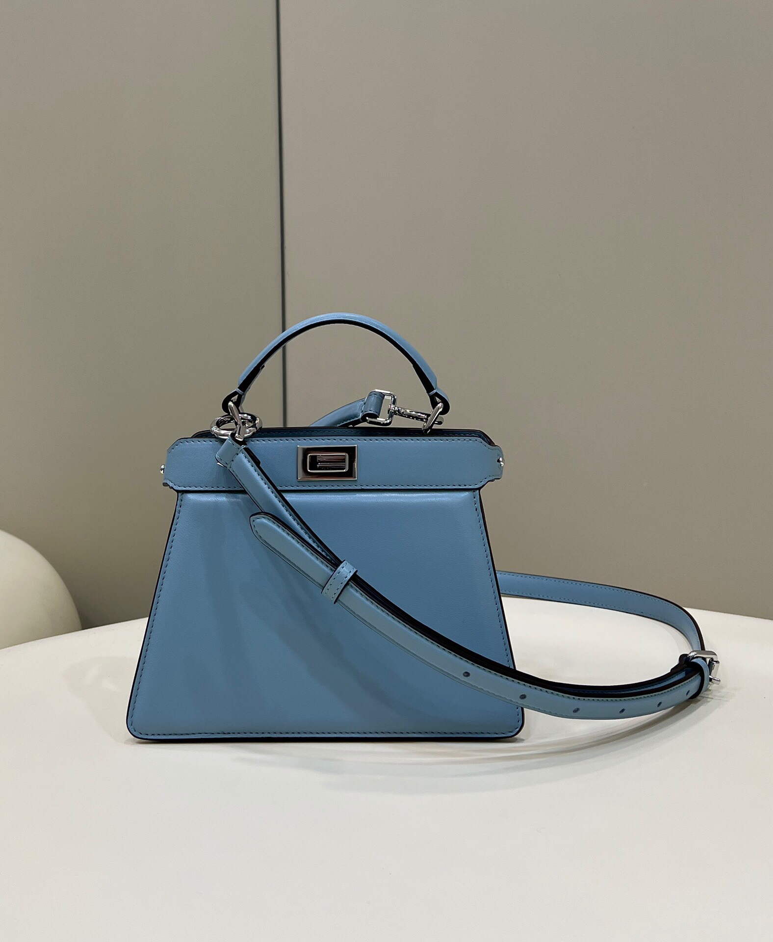 Fendi 8BN335 Peekaboo ISeeU Petite Light Blue Padded Nappa Leather Bag - Default Title - View 1