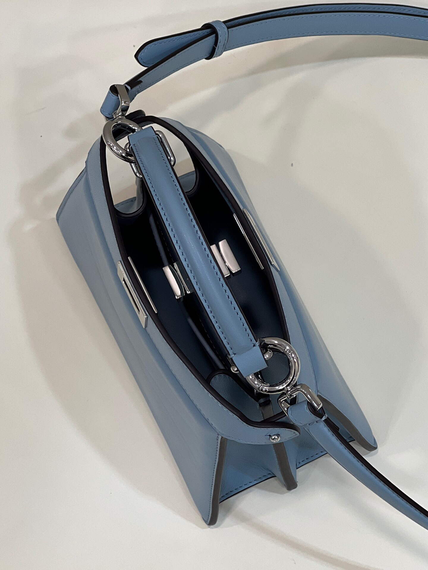 Fendi 8BN335 Peekaboo ISeeU Petite Light Blue Padded Nappa Leather Bag - Default Title - View 8