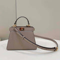Fendi 8BN335 Peekaboo ISeeU Petite Milk Tea Padded Nappa Leather Bag - Default Title - View 1
