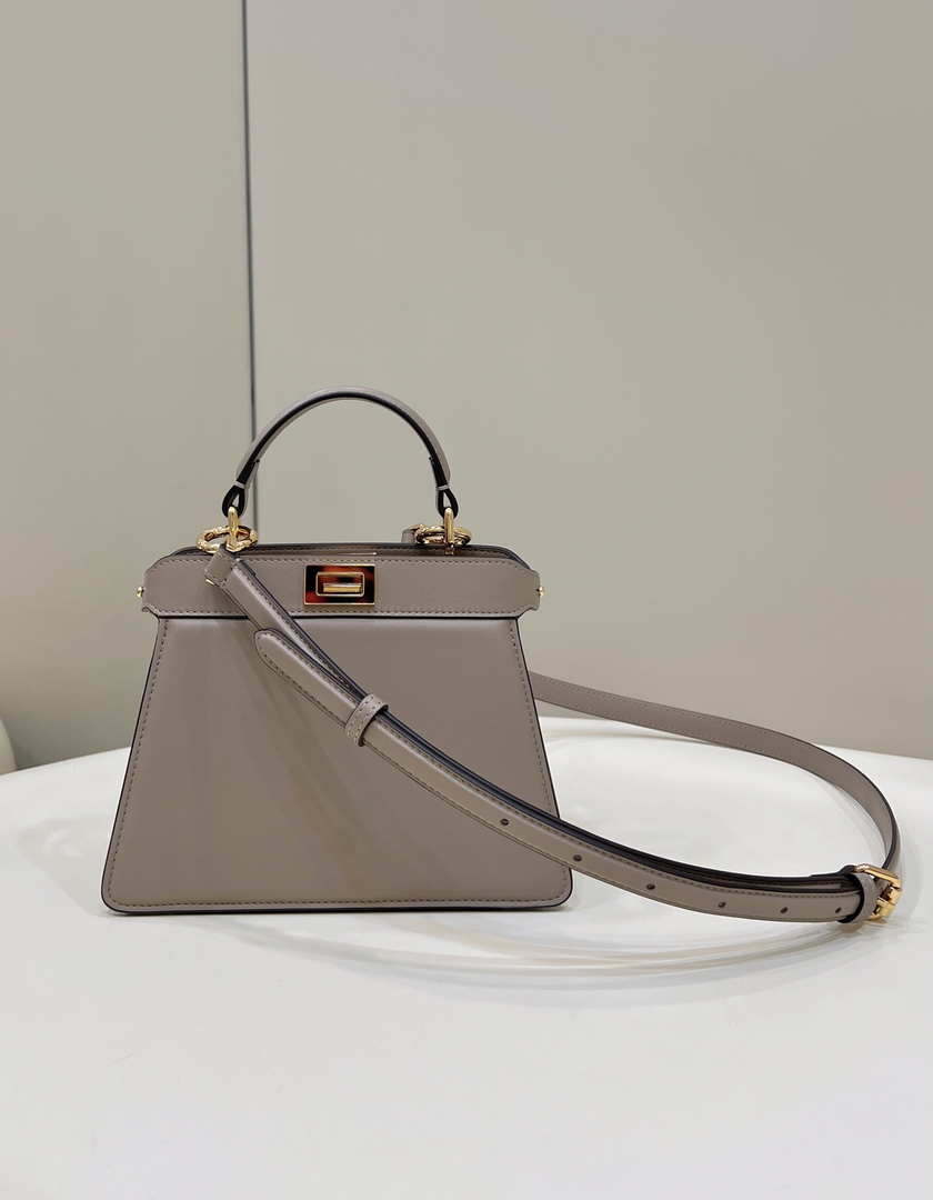 Fendi 8BN335 Peekaboo ISeeU Petite Milk Tea Padded Nappa Leather Bag - Default Title - View 1