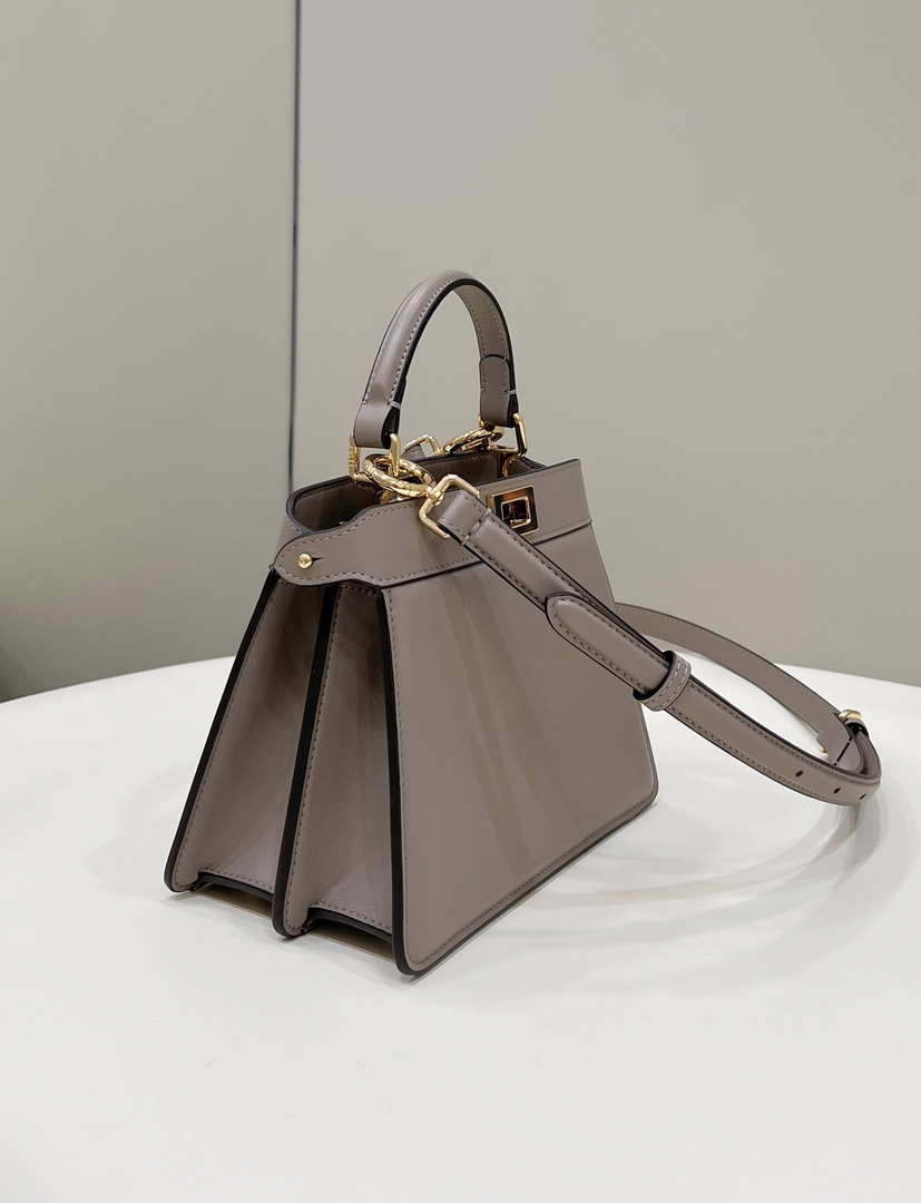 Fendi 8BN335 Peekaboo ISeeU Petite Milk Tea Padded Nappa Leather Bag