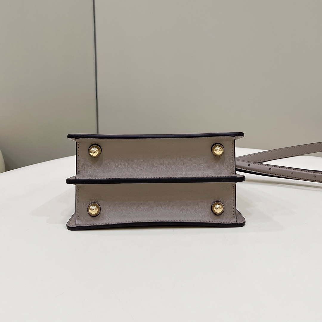 Fendi 8BN335 Peekaboo ISeeU Petite Milk Tea Padded Nappa Leather Bag - Default Title - View 4