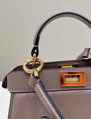 Fendi 8BN335 Peekaboo ISeeU Petite Milk Tea Padded Nappa Leather Bag - Default Title - View 6