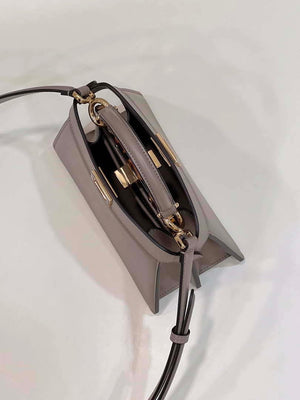 Fendi 8BN335 Peekaboo ISeeU Petite Milk Tea Padded Nappa Leather Bag - Default Title - View 9