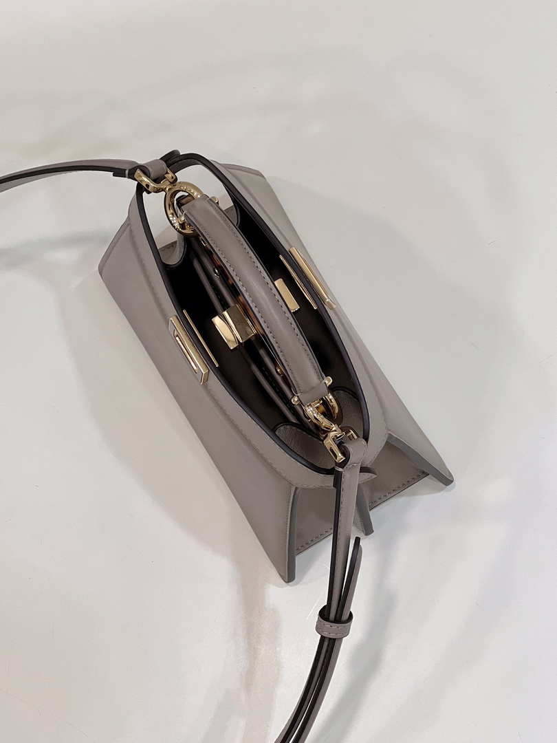 Fendi 8BN335 Peekaboo ISeeU Petite Milk Tea Padded Nappa Leather Bag - Default Title - View 9