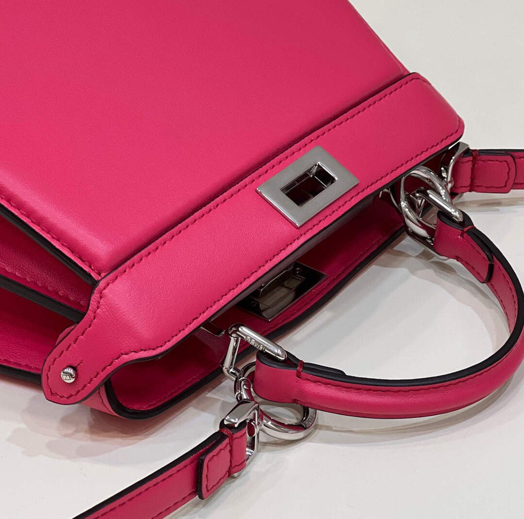 Fendi 8BN335 Peekaboo ISeeU Petite Padded Nappa Leather Bag Red