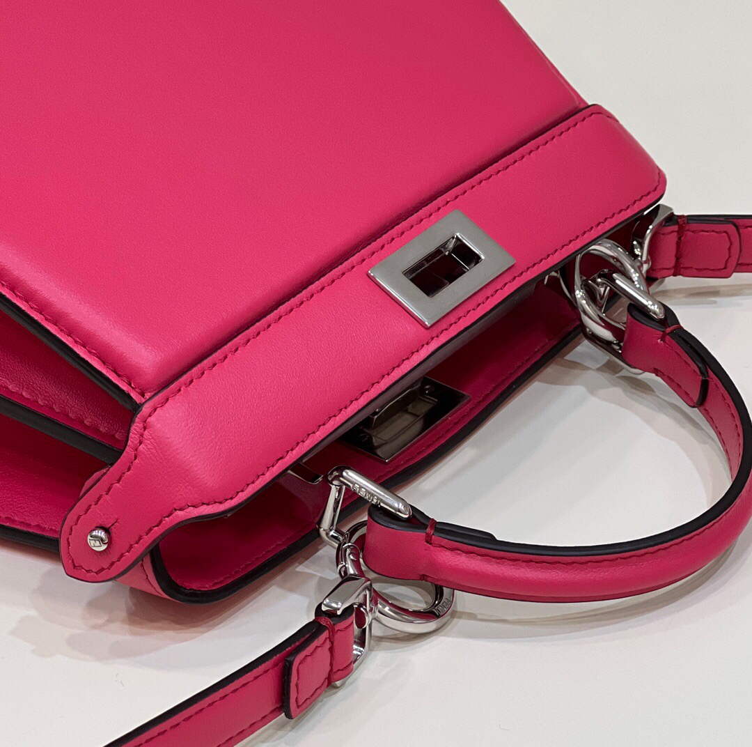 Fendi 8BN335 Peekaboo ISeeU Petite Padded Nappa Leather Bag Red