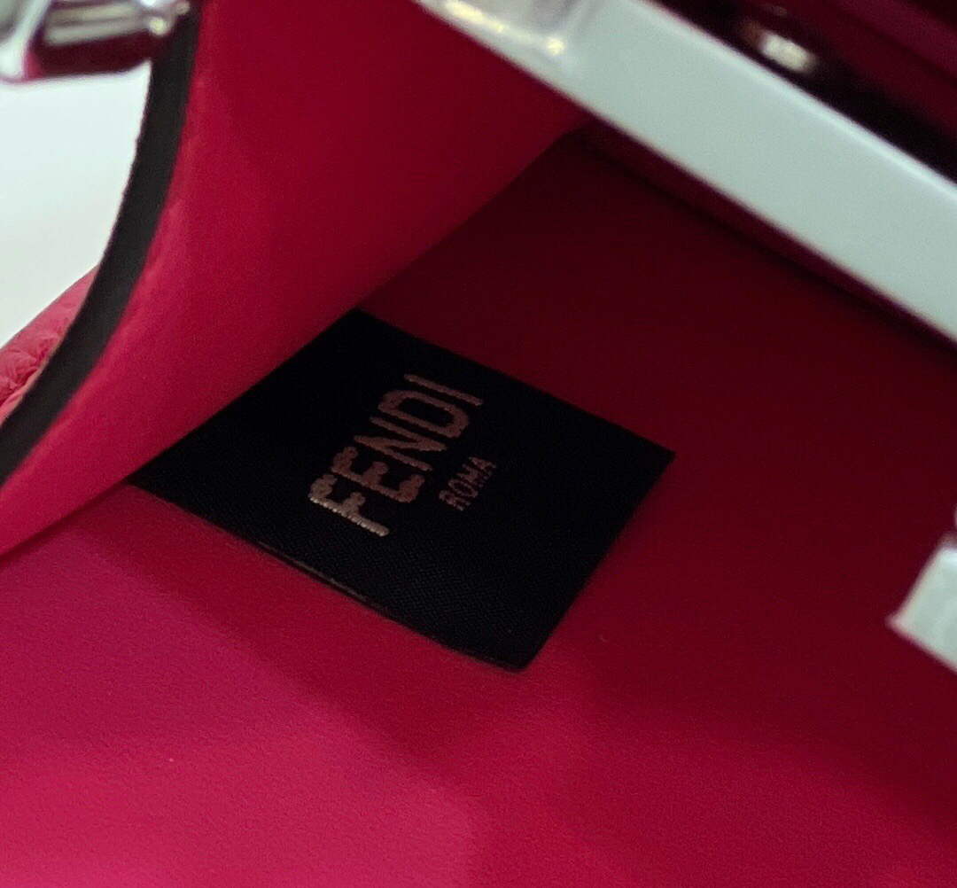 Fendi 8BN335 Peekaboo ISeeU Petite Padded Nappa Leather Bag Red