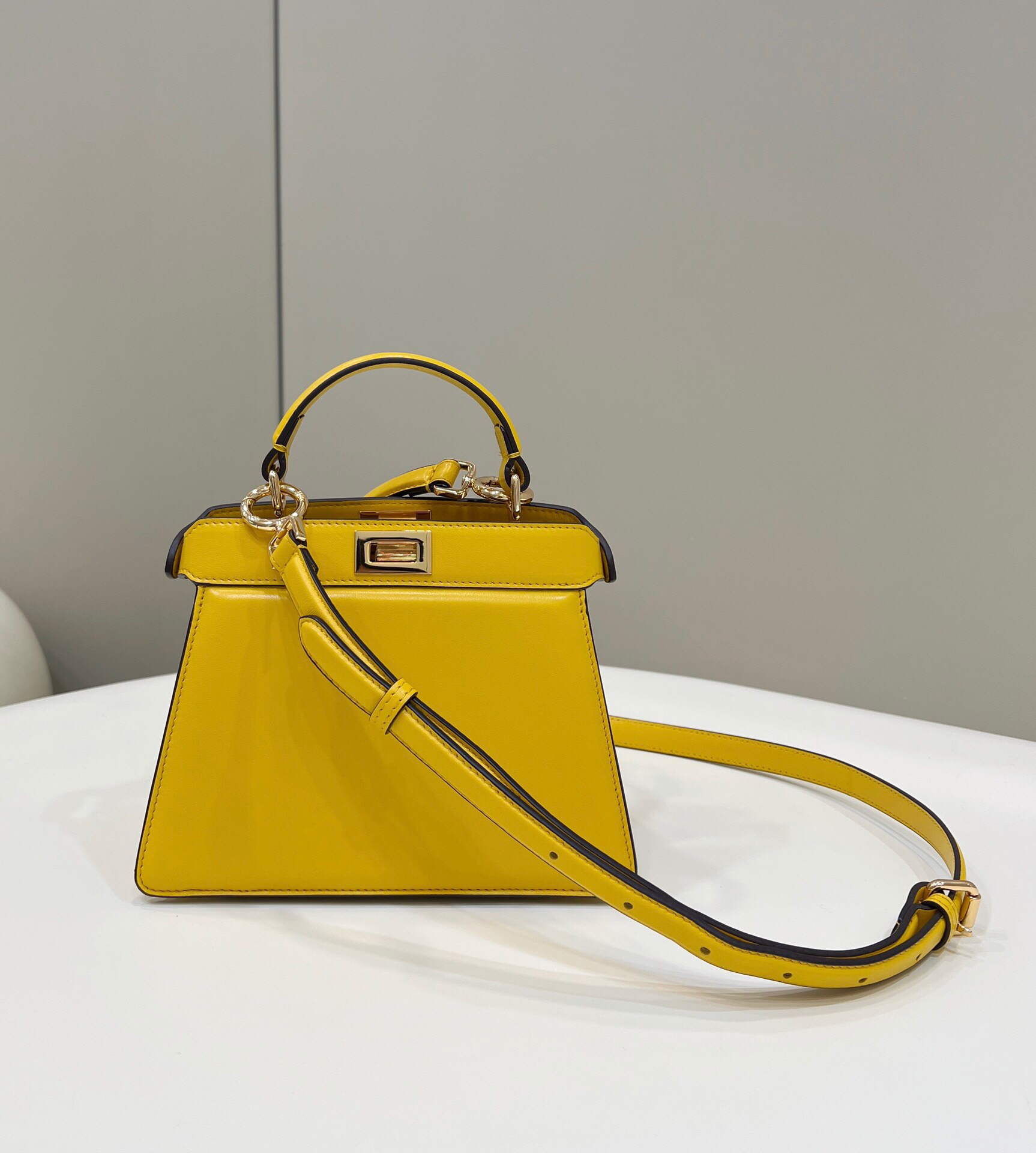 Fendi 8BN335 Peekaboo ISeeU Petite Padded Nappa Leather Bag Yellow - Default Title - View 1