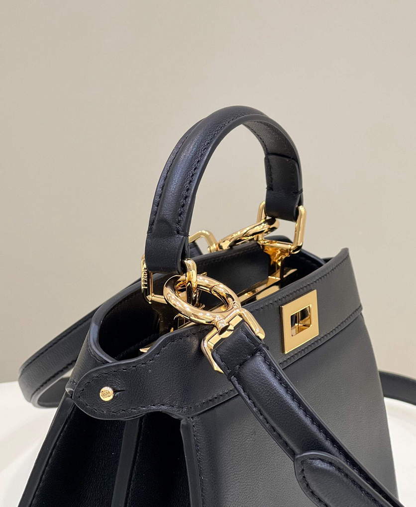 Fendi 8BN335 Peekaboo ISeeU Petite Padded Nappa Leather Bag Black - Default Title - View 3