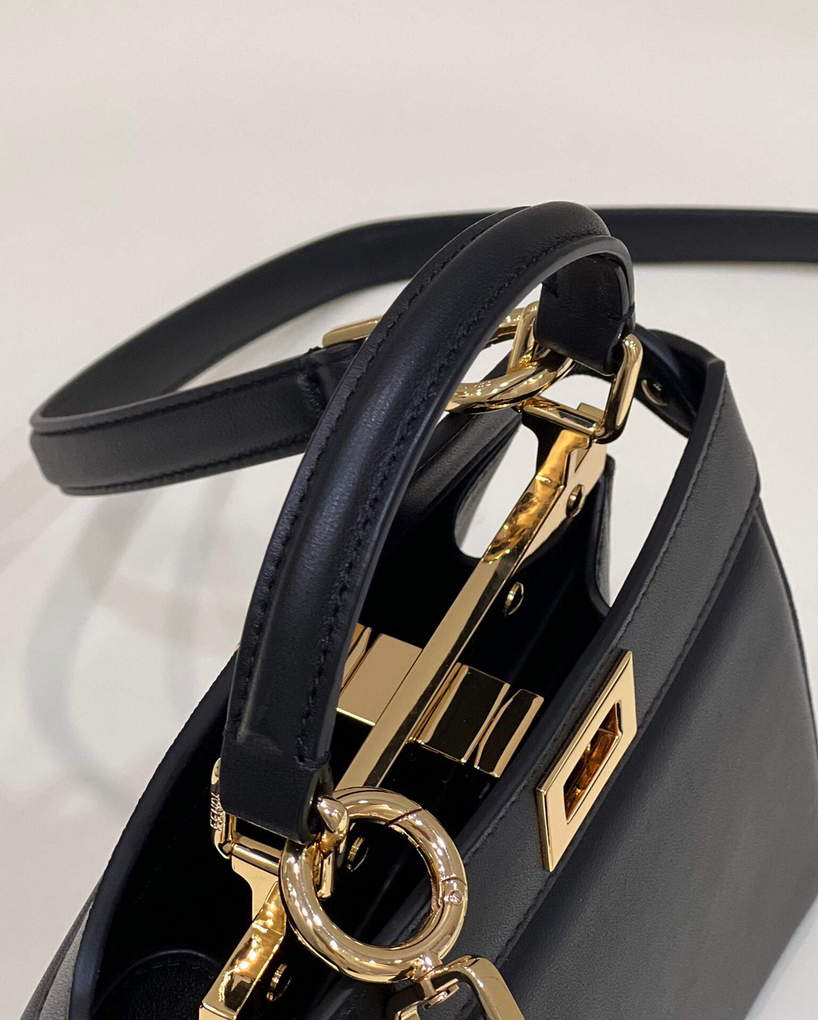 Fendi 8BN335 Peekaboo ISeeU Petite Padded Nappa Leather Bag Black - Default Title - View 6