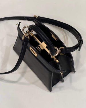 Fendi 8BN335 Peekaboo ISeeU Petite Padded Nappa Leather Bag Black - Default Title - View 9