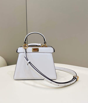 Fendi 8BN335 Peekaboo ISeeU Petite Padded Nappa Leather Bag White - Default Title - View 1
