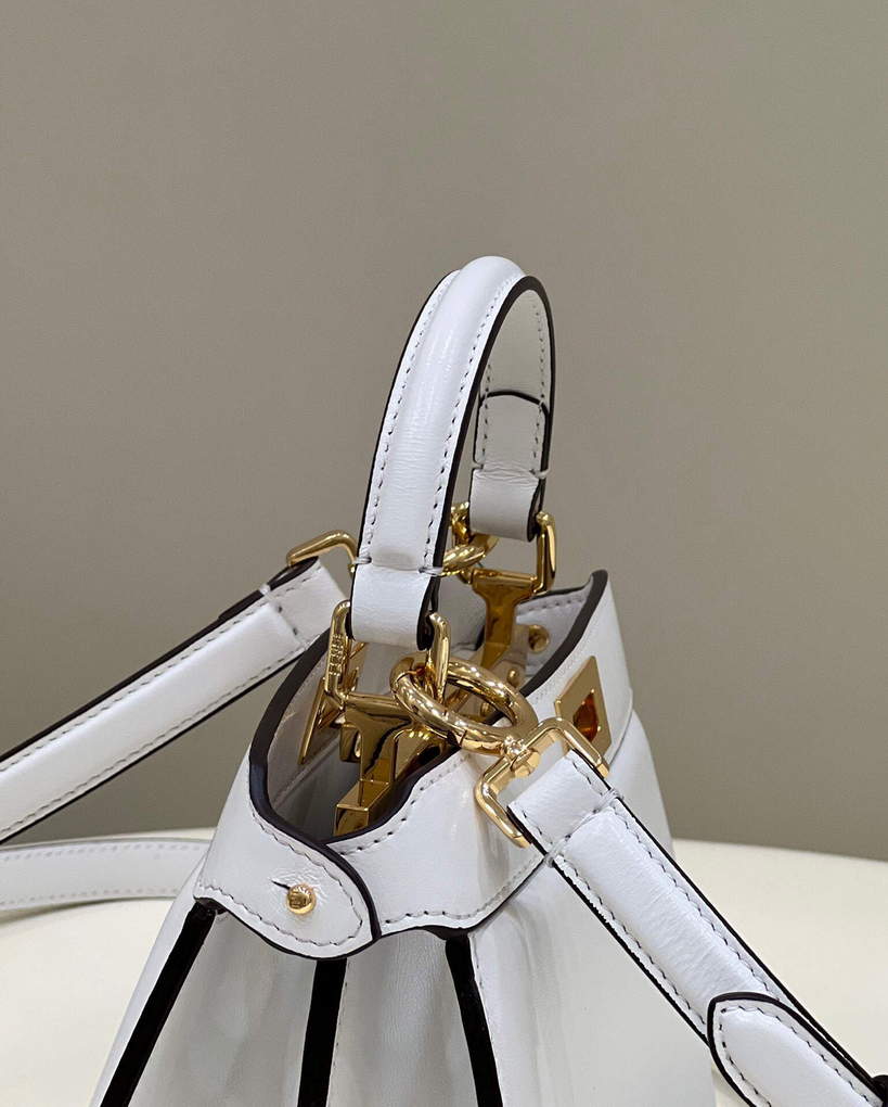 Fendi 8BN335 Peekaboo ISeeU Petite Padded Nappa Leather Bag White - Default Title - View 3