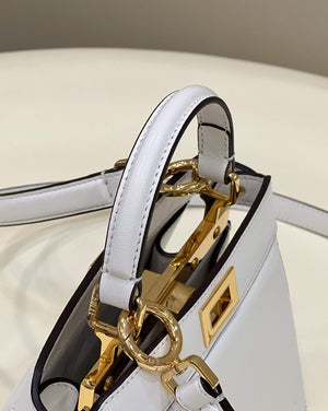 Fendi 8BN335 Peekaboo ISeeU Petite Padded Nappa Leather Bag White - Default Title - View 6