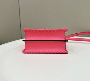 Fendi 8BN335 Peekaboo ISeeU Petite Pink interlace leather bag 80138S - Default Title - View 5