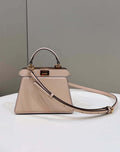 Fendi 8BN335 Peekaboo ISeeU Petite Pink Padded Nappa Leather Bag