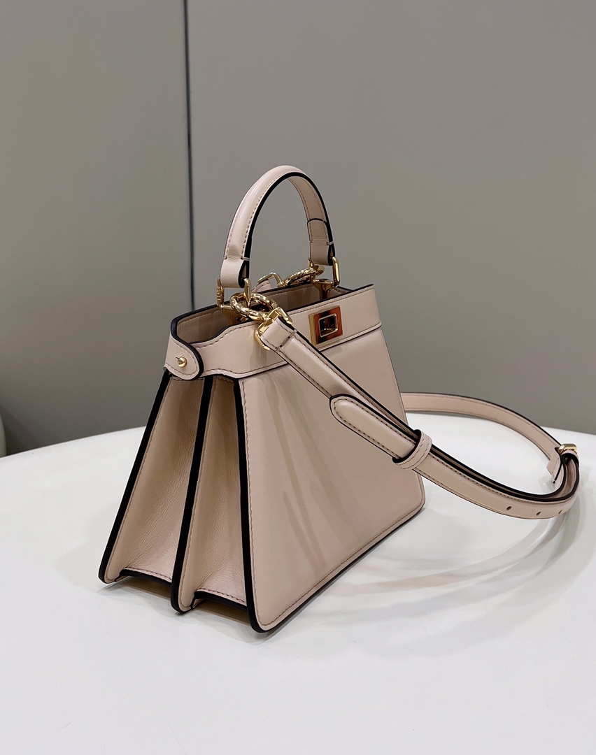 Fendi 8BN335 Peekaboo ISeeU Petite Pink Padded Nappa Leather Bag