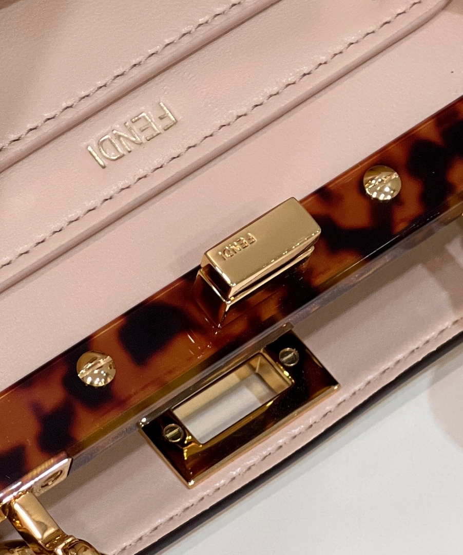 Fendi 8BN335 Peekaboo ISeeU Petite Pink Padded Nappa Leather Bag - Default Title - View 6