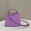 Fendi 8BN335 Peekaboo ISeeU Petite Purple Padded Nappa Leather Bag - Default Title - View 1