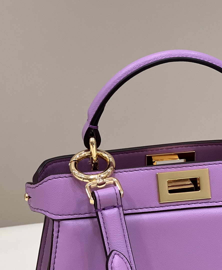 Fendi 8BN335 Peekaboo ISeeU Petite Purple Padded Nappa Leather Bag - Default Title - View 5