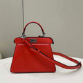 Fendi 8BN335 Peekaboo ISeeU Petite Red Padded Nappa Leather Bag - Default Title - View 1