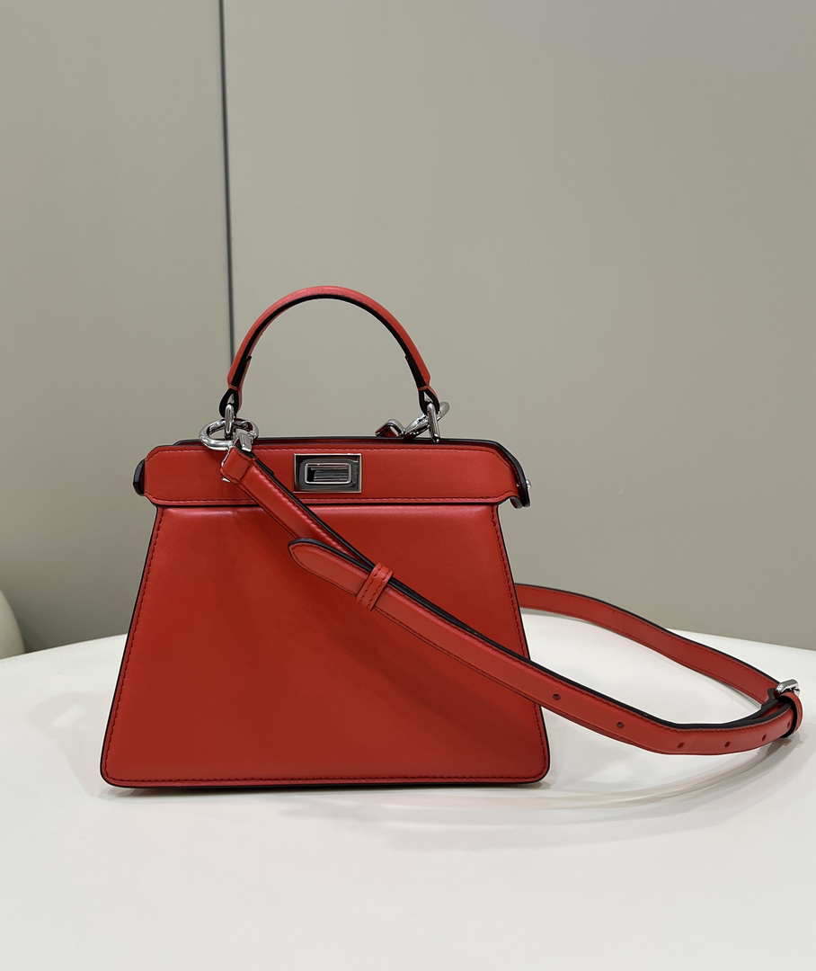 Fendi 8BN335 Peekaboo ISeeU Petite Red Padded Nappa Leather Bag - Default Title - View 1