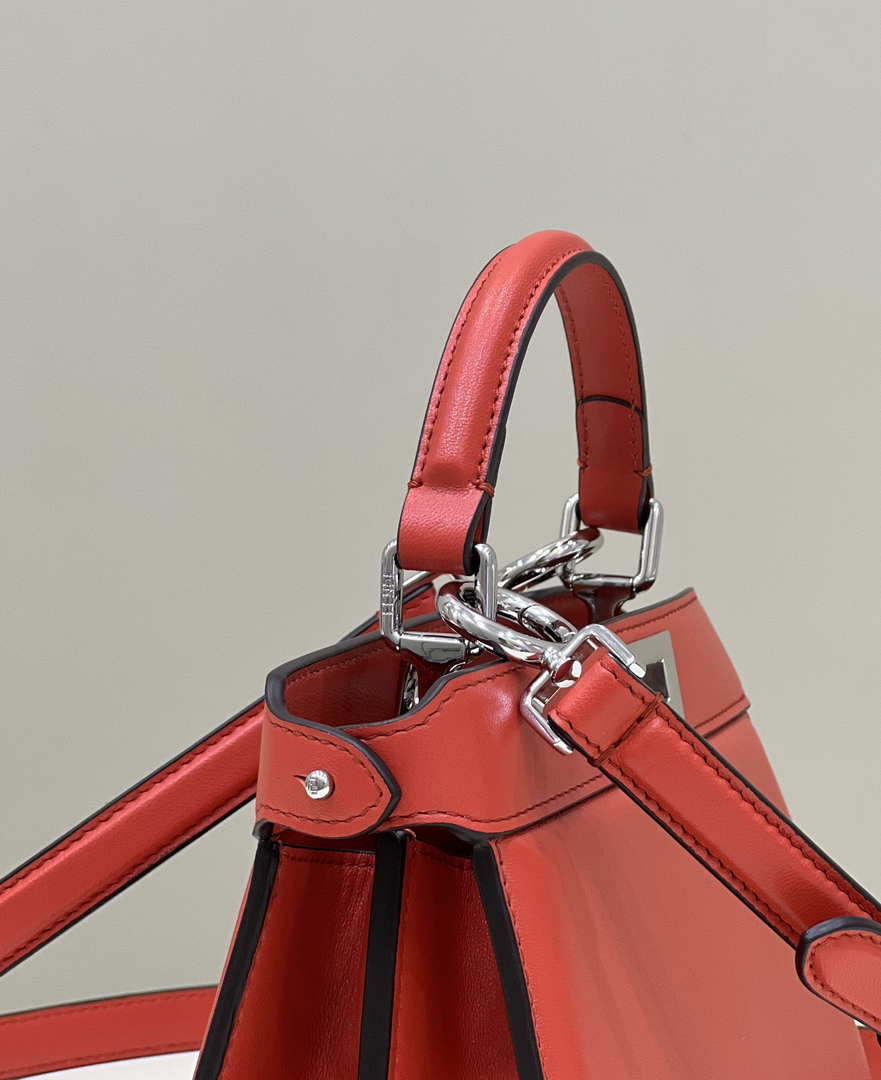 Fendi 8BN335 Peekaboo ISeeU Petite Red Padded Nappa Leather Bag - Default Title - View 3