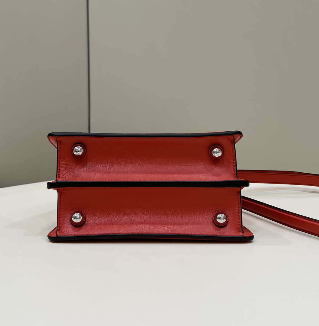 Fendi 8BN335 Peekaboo ISeeU Petite Red Padded Nappa Leather Bag - Default Title - View 4