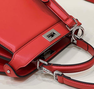 Fendi 8BN335 Peekaboo ISeeU Petite Red Padded Nappa Leather Bag - Default Title - View 5