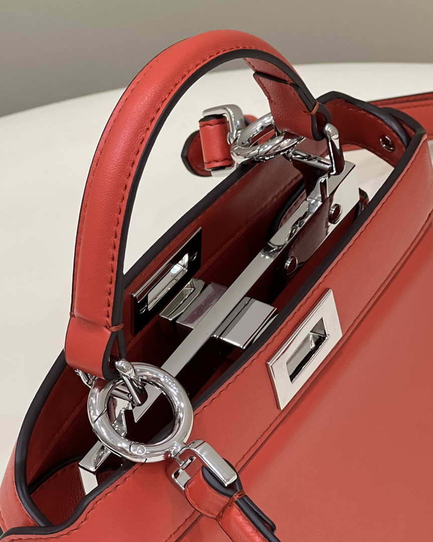 Fendi 8BN335 Peekaboo ISeeU Petite Red Padded Nappa Leather Bag - Default Title - View 6