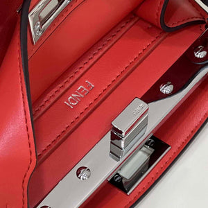 Fendi 8BN335 Peekaboo ISeeU Petite Red Padded Nappa Leather Bag - Default Title - View 7