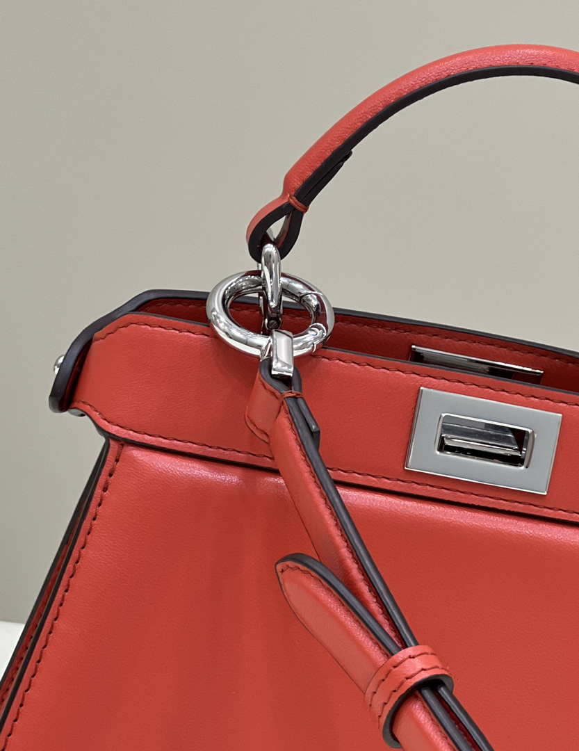 Fendi 8BN335 Peekaboo ISeeU Petite Red Padded Nappa Leather Bag - Default Title - View 8