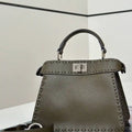 Fendi 8BN335 Peekaboo ISeeU Petite Selleria bag 80133As Dark Green