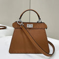 Fendi 8BN335 Peekaboo ISeeU Petite Selleria bag 80133As Caramel