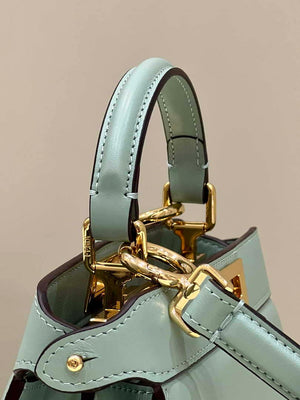 Fendi 8BN335 Peekaboo ISeeU Petite Turquoise Padded Nappa Leather Bag - Default Title - View 3