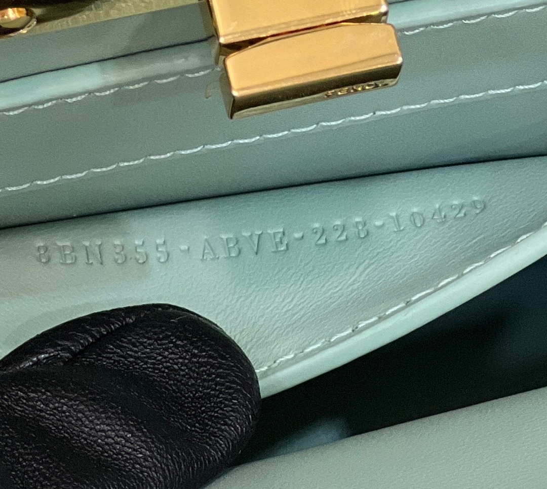 Fendi 8BN335 Peekaboo ISeeU Petite Turquoise Padded Nappa Leather Bag - Default Title - View 8