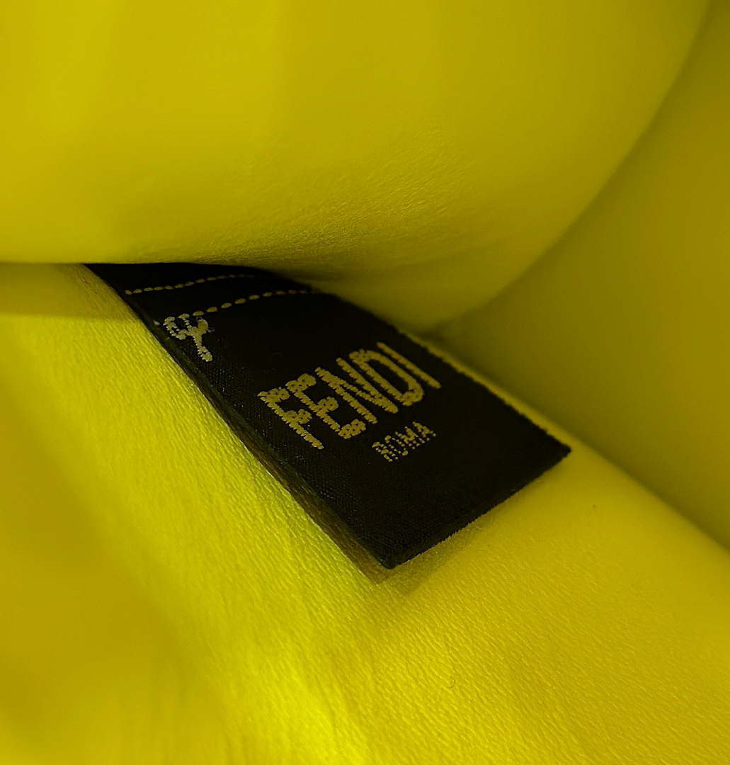 Fendi 8BN335 Peekaboo ISeeU Petite Yellow Selleria bag with 306 hand-sewn topstitches 80133As