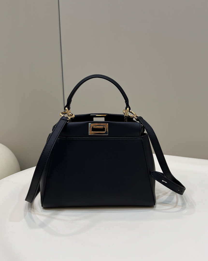Fendi 8BN335 Peekaboo ISeeU Small Black leather bag 2113s