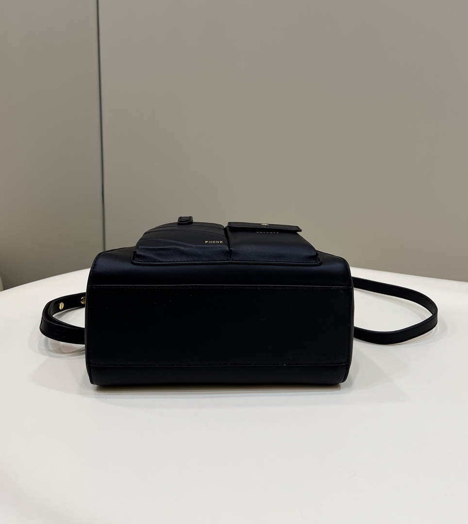 Fendi 8BN335 Peekaboo ISeeU Small Black leather bag 2113s - Default Title - View 4