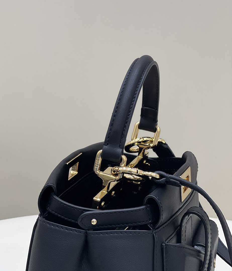 Fendi 8BN335 Peekaboo ISeeU Small Black leather bag 2113s